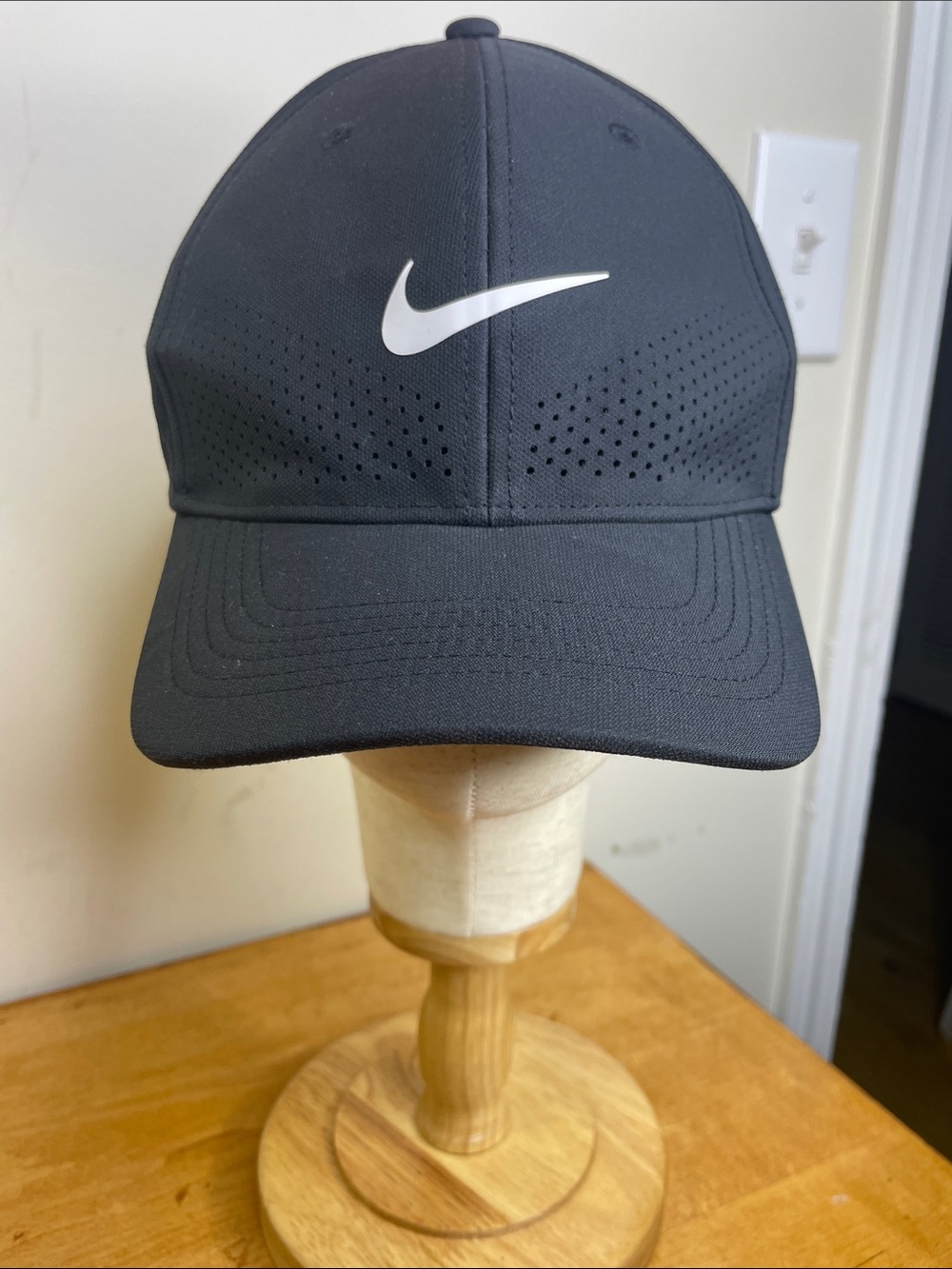 Nike Black Hat with White Swoosh
